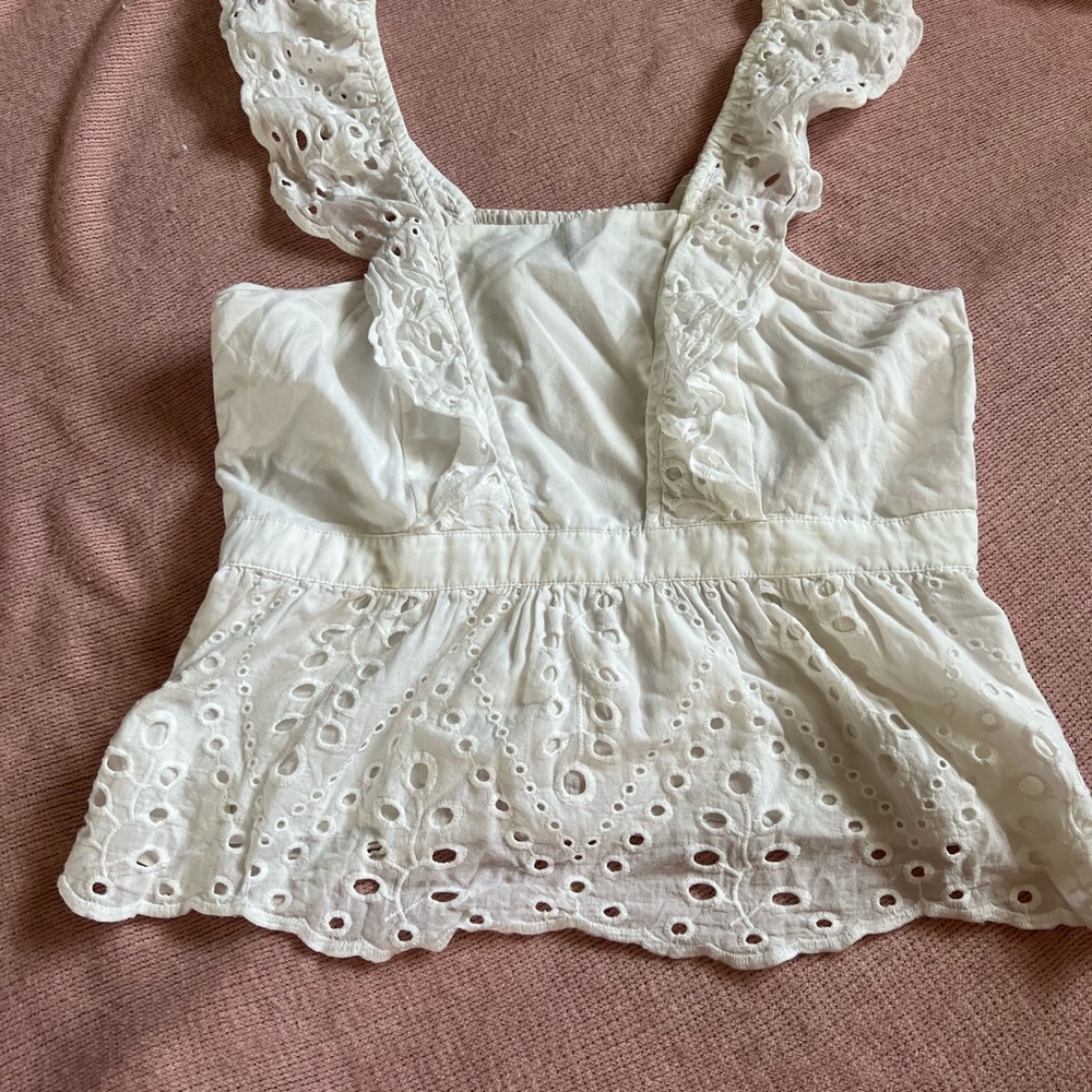 Banana Republic White Eyelet Blouse